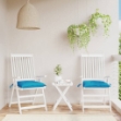 Cuscini per Pallet 2 pz Azzurri 50x50x7 cm in Tessuto Oxford