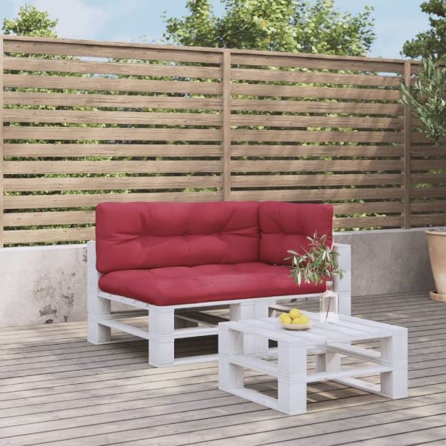 Cuscini per Pallet 3 pz Rosso Vino in Tessuto