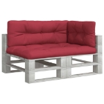 Cuscini per Pallet 3 pz Rosso Vino in Tessuto