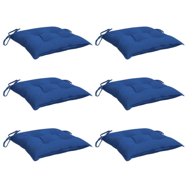 Cuscini per Sedia 6 pz Blu 40x40x7 cm in Tessuto Oxford