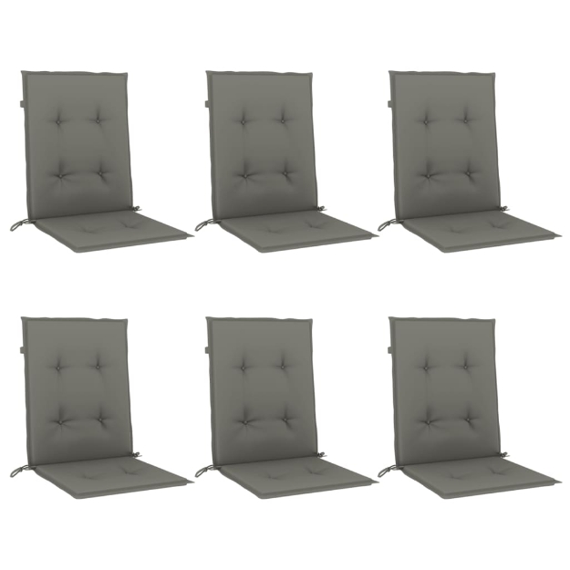 Cuscini Sedia Schiena Bassa 6 pz Grigio Mélange 100x50x4 cm