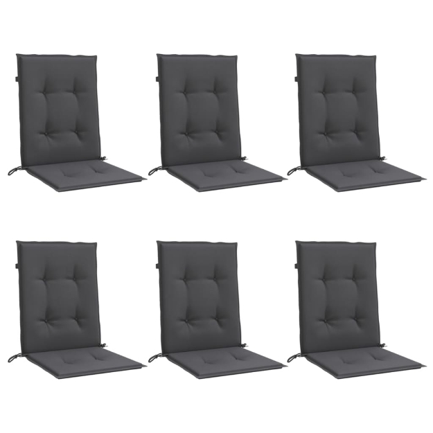 Cuscini Sedia Schiena Bassa 6 pz Antracite Mélange 100x50x4 cm