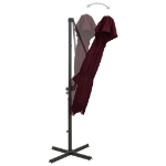 Ombrellone a Sbalzo con Doppia Copertura 250x250 cm Bordeaux
