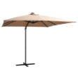 Ombrellone a Sbalzo con LED e Palo in Acciaio 250x250cm Tortora