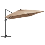 Ombrellone a Sbalzo con LED Palo in Alluminio 400x300cm Tortora