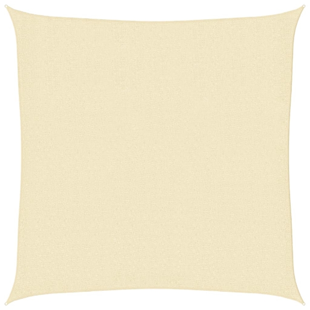 Parasole a vela HDPE Quadrato 3,6x3,6x3,6 m Crema