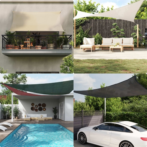 Vela Parasole 160 g/m² Rossa 3x4,5 m in HDPE