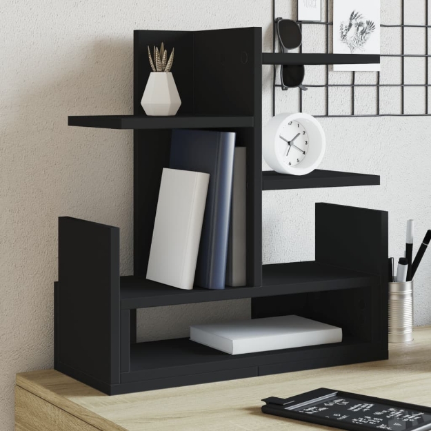 Organizer per la Scrivania Nero 49x20x52,5 cm in Multistrato