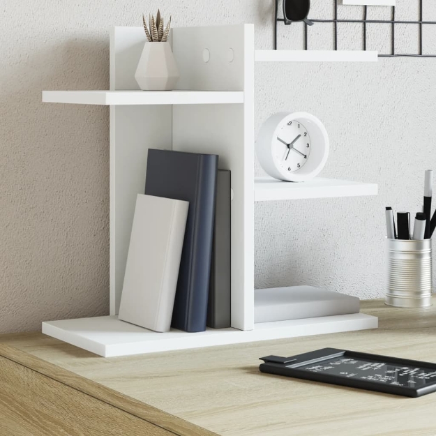 Organizer da Scrivania Bianco 42x21,5x42 cm Legno Multistrato