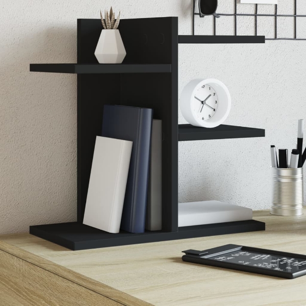 Organizer da Scrivania Nero 42x21,5x42 cm in Legno Multistrato