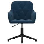 Sedia Girevole da Ufficio Blu in Velluto