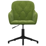 Sedia da Ufficio Girevole Verde Chiaro in Velluto