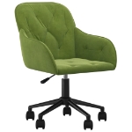 Sedia da Ufficio Girevole Verde Chiaro in Velluto