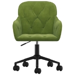 Sedia da Ufficio Girevole Verde Chiaro in Velluto