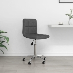 Sedia da Ufficio Girevole Grigio Scuro in Tessuto