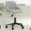 Sedia da Ufficio Girevole Grigio Chiaro in Velluto