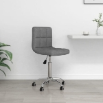 Sedia da Ufficio Girevole Grigio Chiaro in Tessuto
