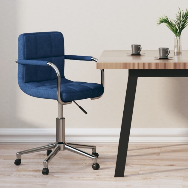Sedia da Ufficio Girevole Blu in Tessuto
