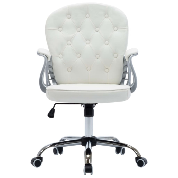 Sedia da Ufficio Girevole Bianca in Similpelle