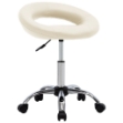 Sedia da Lavoro con Ruote Crema in Similpelle