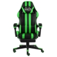 Sedia da Gaming con Poggiapiedi Nero e Verde in Similpelle