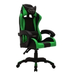 Sedia da Gaming con Luci a LED RGB Verde e Nera in Similpelle