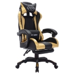 Sedia da Gaming con Luci a LED RGB Oro e Nera in Similpelle