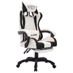 Sedia da Gaming con Luci a LED RGB Nera e Bianca in Similpelle