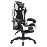 Sedia da Gaming con Luci a LED RGB Bianca e Nera in Similpelle