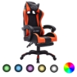 Sedia da Gaming con Luci a LED RGB Arancione e Nera Similpelle
