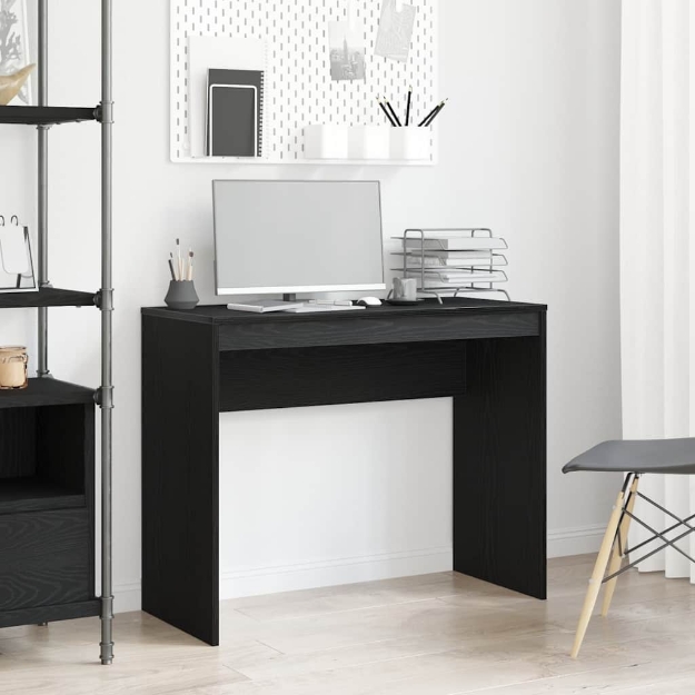 Scrivania Rovere Nero 90x40x72 cm in Legno Multistrato