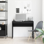 Scrivania Rovere Nero 90x40x72 cm in Legno Multistrato