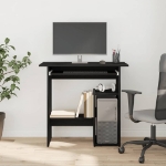 Scrivania Rovere Nero 80x45x74 cm in Legno Multistrato