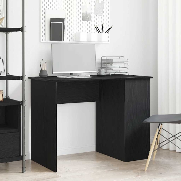 Scrivania Rovere Nero 100x55x75 cm in Legno Multistrato