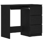 Scrivania Rovere Nera 90x45x76 cm in Legno Multistrato