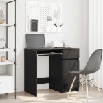 Scrivania Rovere Nera 86x49x76 cm in Legno Multistrato