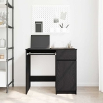 Scrivania Rovere Nera 86x49x76 cm in Legno Multistrato