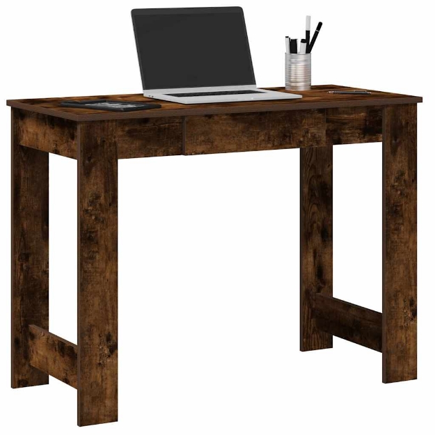 Scrivania Rovere Fumo 100x45x75 cm in Legno Multistrato