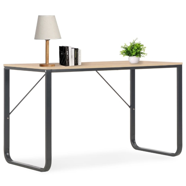 Scrivania per Computer Nera e Rovere 120x60x73 cm