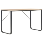 Scrivania per Computer Nera e Rovere 120x60x73 cm