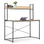 Scrivania per Computer Nera e Rovere 120x60x138 cm
