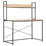 Scrivania per Computer Nera e Rovere 120x60x138 cm