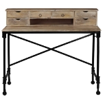 Scrivania in Legno Massello di Mango e Acciaio 110x50x96 cm
