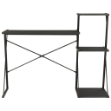 Scrivania con Ripiano Nera 116x50x93 cm