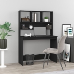 Scrivania con Mensole Nera 102x45x148 cm in Legno Multistrato