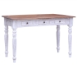 Scrivania con Cassetti Bianca 117x57x75 cm Massello di Mogano