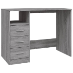 Scrivania Cassetti Grigio Sonoma 102x50x76 cm Legno Multistrato