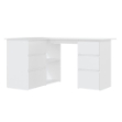 Scrivania ad Angolo Bianca 145x100x76 cm in Legno Multistrato