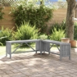 Panca Giardino Angolare e Fioriera 117cm Massello Acacia Grigia