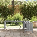 Panca Giardino Angolare e Fioriera 117cm Massello Acacia Grigia